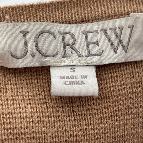 J. Crew Khaki Tan Juliette Collarless Open Front Cardigan Sweater Blazer - Picture 10 of 12